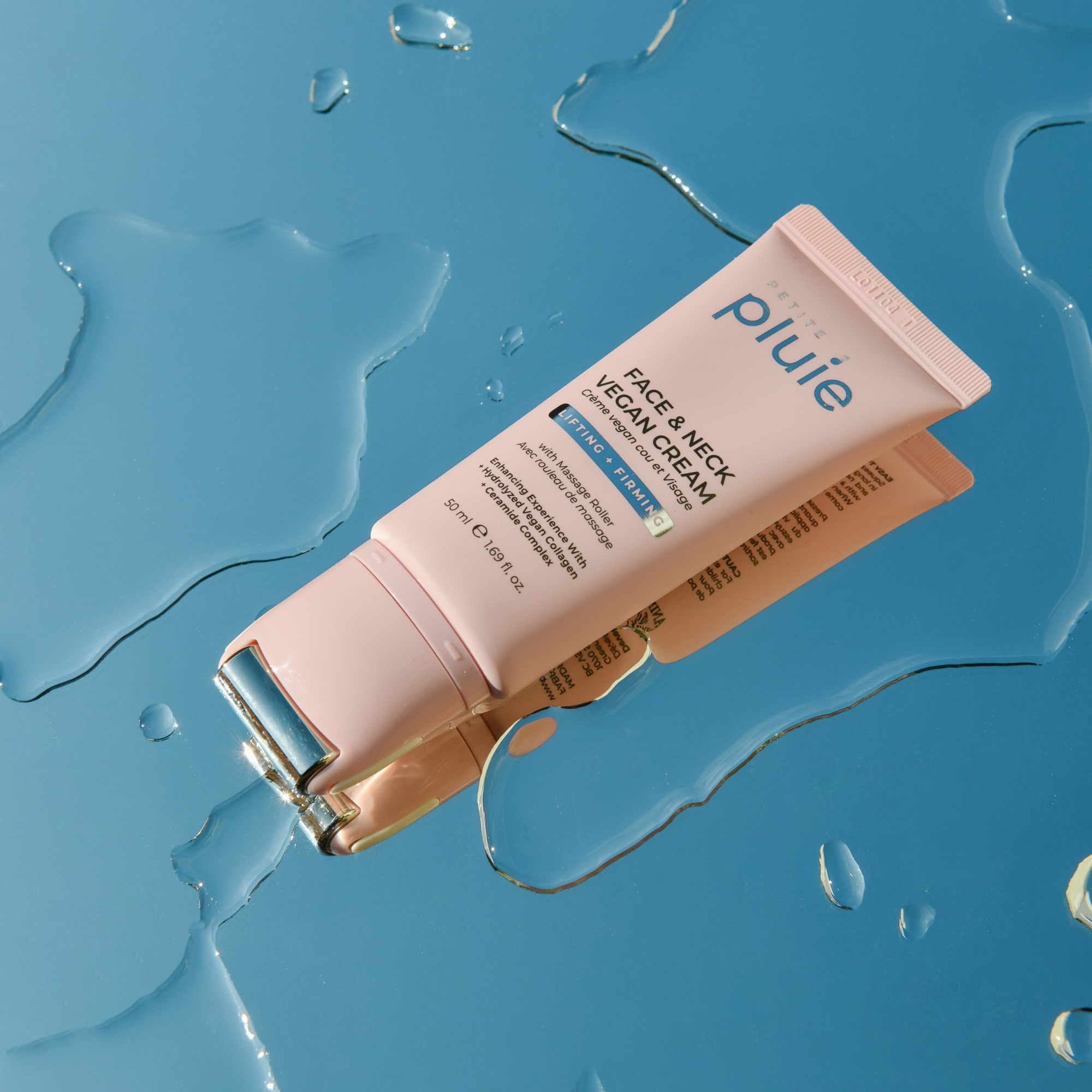 Face & Neck Vegan Cream With Stainless Steel Massage Roller