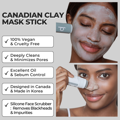 Purifying Vegan Mud Mask Stick With Silicone Face Scrubber